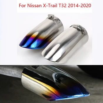 2 kom. tip ispušnog sustava od nehrđajućeg čelika Okrugle cijevi za Nissan X-Trail T32 2014-2020 ispušni sustav za grla Auto oprema