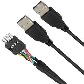 9-pinski konektor matične ploče za spajanje kabela prilagodnika za Dual USB 2.0 2 * A 0,5 m
