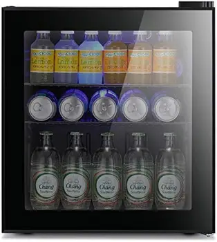 Hladnjak, mini hladnjak Star - 70 Limenke Hladnjak za pića s crnim Staklenim vratima za pivo, soda-vodom ili vina \u2013Small Drink Dispenser Machin