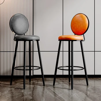 Skandinavski barske stolice od umjetne kože, moderne, seksi visoke stolice, barske stolice sa leđima, stolice za dnevni boravak, kuhinjski stalak, namještaj za kućnog bara