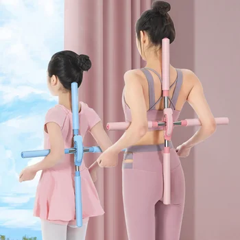 Štap za joge Korektor za горбуна 80 cm, poligon štap za tijelo od nehrđajućeg čelika, križ, otvorena spin oprema za teretanu, home sportske opreme