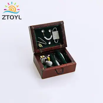 1/12 Minijaturni pribor za dollhouse, komplet mini-medicinske kutije, imitacija instrumenata dr., model za uređenje lutkarske kuće
