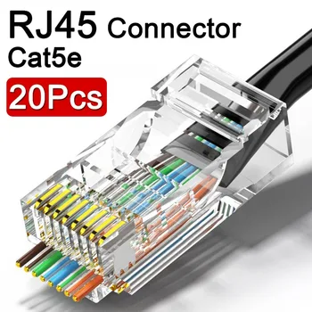 1-20 komada RJ45 CAT5e Kroz Priključci Pozlaćeni Modularni Mrežni Ethernet Kabel UTP UTP Priključak Неэкранированные Završava za Cat5e