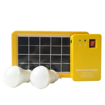 1 komplet 3 W Solarni panel kit od 2 žarulje, sunčev sustav, način uštede energije sunčeva svjetlost, punjiva led svijetlo žuta