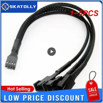 1 ~ 5PCS Pin Pwm-kabel ventilatora 1-2/3/4 put Razdjelnik Crna produžni kabel 27 cm s rukavima Priključak PWM-produžni kablovi