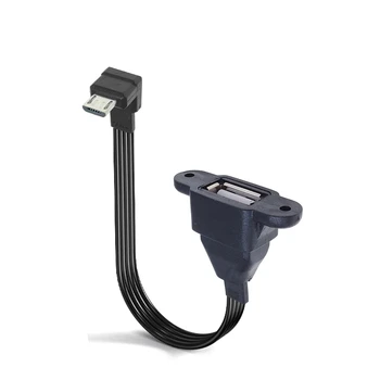 10 CM Koljeno 90 ° Micro USB Priključak za USB Ženski Kabel za prijenos podataka Desni Zavoj Android Telefon / Tablet PC-OTG Kabel 20 cm
