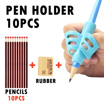 10 kom. silikonski držač za olovke, visokokvalitetna dječje ručka za studente, korektor držanje, uredski školski pribor s olovkom 10р