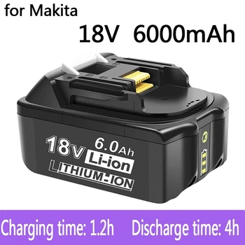 100% Original Za Makita 18 6.000 mah Punjive Snaga Alati Baterija s LED Litij-ionska Zamjena LXT BL1860B BL1860 BL1850