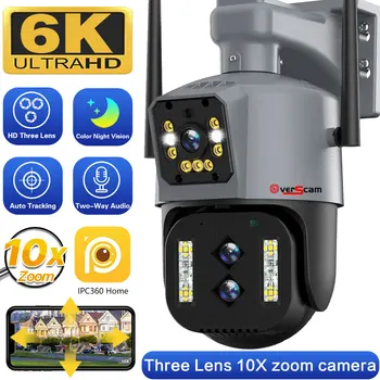 12MP 6K IP Kamera Vanjska S Tri ekrana s dvije Leće 10-širokokutni optički Zoom WiFi PTZ Kamera Automatsko Praćenje CCTV 4K 8MP WiFi PTZ Kamera