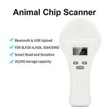 134,2 khz Ručni čitač uški ili ušnih oznaka za životinje RFID EM4305 EMID FDX-B (skener mikročipovima ISO11784/85 s BT i USB
