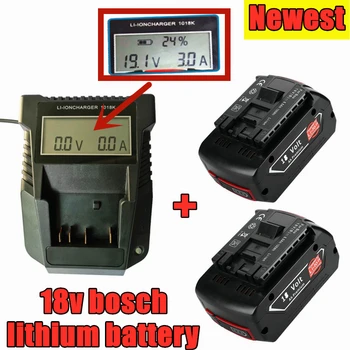 18 6.0 A Punjiva Litij-ionska Baterija Za Bosch 18 v električni alati za Backup 6000 mah Prijenosni Zamjena BAT609 BAT609 + LCD zaslon 3A Punjač