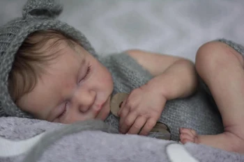 18-inčni lutka za novorođenče cijelog tijela Reborn Sleeping Leviгибкий 3D ton kože s vidljivim venama lutka za kosu s korijenima ruke