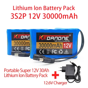 18650 3S2P 12 30.000 mah li-ion baterija za nadzor kamere za video nadzor izvor napajanja.