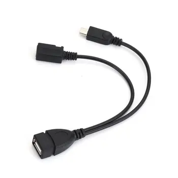 1pc 2 u 1 Micro USB OTG Host Power Y Splitter USB adapter za Micro 5-pinski kabel za spajanje muškarce i žene