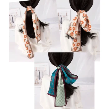 1PC Višebojne Malo svježe print, ženski mali šal od umjetne svile, olovka, traka za torbe, ženske glave šalovi, šarene 98 * 9,5 cm