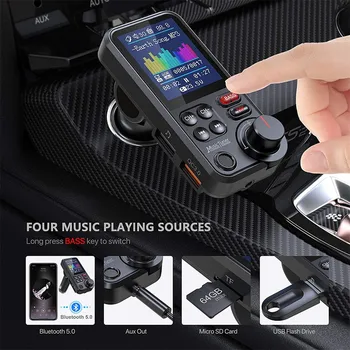 1x Auto Bluetooth odašiljač BD & M FM SA 1,8-inčni kolor TFT zaslon koji Podržava hands-free funkciju MP3/WMA/WAV/ape/FLAC Prijemnik 4 *8,5*11 cm