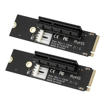 2 Komada Kartica-adapter NGFF za PCI-E M. 2 Za Kartice za proširenje PCIE X4 Kartice utor NGFF Za PCI-E X4, Kompatibilna s XI X4 X8 X16