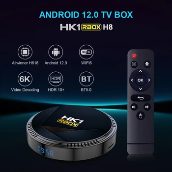 20 KOMADA Android 12 TV BOX HK1 RBOX H8 6K Ultra HD 2,4 G /5G Wifi6 2 GB, 4 GB, 128 GB i Allwinner H618 Quad core media player BT5.0 HDR 10