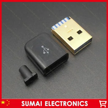 20 kompleta 3U zlatno pokriće DIY 3 u 1 USB 3.0 žičano utičnica tipa A Mini USB priključak + plastični omotač