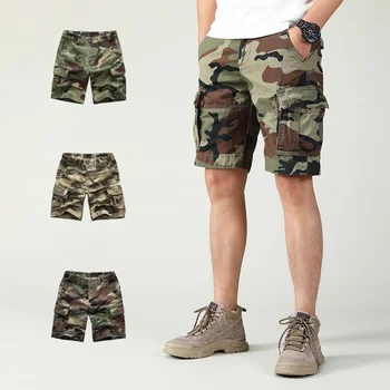 2023 Ljetne nove muške kratke hlače-teretni, modni svakodnevne hlače dužine do koljena s mnoštvom džepova, vojni камуфляжные kratke hlače, kratke hlače plaža