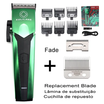 2023 Novi Madeshow Kulilang R66 Zelena Mašina Za Šišanje Kose USB Punjenje Trimer Za Kosu Profesionalni Stroj Za Šišanje Kose za Muškarce