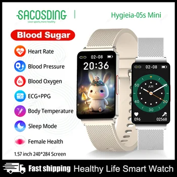 2023 Novi monitor razine glukoze u krvi, pametni satovi za muškarce i žene, EKG + POENA, termometar za mjerenje krvnog tlaka, vodootporan ženske pametni sat
