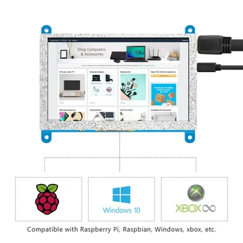 2023 Prijenosni monitor Malina Pi 800*480 Ekran Od 5 Inča Mini HDMI LCD zaslon Kompatibilan s Malina Pi 400 4 3B + 3B Windows