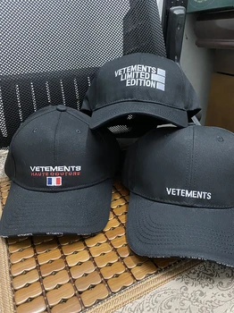2023ss Vetements Kape s vezom logo, muške i ženske kvalitetan šešir, crni kapu