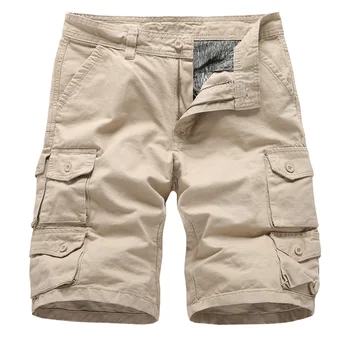 2024 muške kratke hlače-teretni u stilu милитари, ljetni svakodnevne pamučne muške hlače-bermuda Homme s više džepova, običan