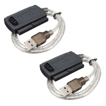 2X USB 2.0 priključak za IDE, SATA 2,5 cm 3,5 inča pretvarač Kabel-ac adapter za hard disk HDD crna
