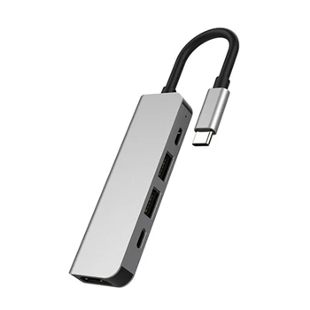 2x USB hub TypeC, razdjelnik, podrška PD60W, mini-utičnicu od aluminijske legure priključne stanice