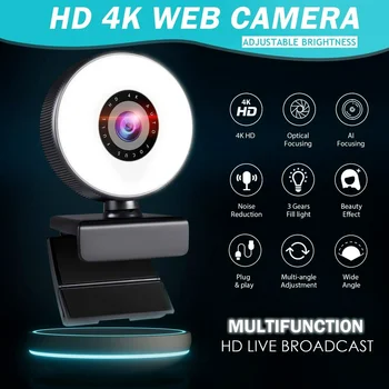 3 Boja Profila 2K 4K Besplatan Pogon Web kamera za konferencije Web kamera za PC sa auto Fokusom Usb web Kamera Za Laptop Stolni Voor Kantoor Met Mic 1080P