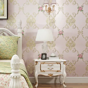 3D pozadine za spavaće sobe, dnevni boravak, wallpaper s konkavno-konveksni navojem, europski pastoralne toplo pozadina od netkanog materijala U46