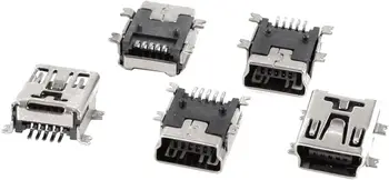 5 Kom Mini USB tip B ženski priključak 5-pinski priključak na 180 stupnjeva SMD SMT PCB priključak
