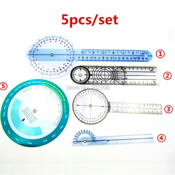 5 vrsta/skup, kombinirani medicinski гониометр, plastične транспортиры, ugaona linija, linija BMI