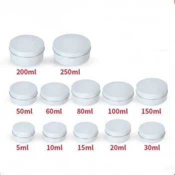 50 kom./lot 10 ml 250 ml bijele aluminijske limenke različitim specifikacijama Bijela elegantna Bijela aluminijska kutija od Aluminijske limenke s okruglog navojem