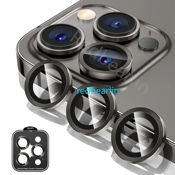 50 kom., šarene zaštitni poklopac objektiva kamere za iPhone 14 13 12 11 Pro Max, metalni prsten, zaštitna folija za staklo objektiva