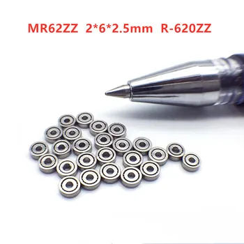 50шт-500шт MR62ZZ 2*6*2.5 mm R-620ZZ minijaturni model ležaja 2 mm x 6 mm x 2,5 mm i radijalne ležajeve