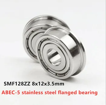50шт ABEC-5 prirubnice ležaj od nehrđajućeg čelika SMF128ZZ 8x12x3,5 minijaturne prirubnicom radijalne ležajeve SMF128 -2Z 8*12*3.5 mm