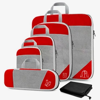 6 kom., komprimirani putni organizator za prtljagu, set sa torbicom za obuću, mrežica vizualni prtljaga, ručnih ambalažni kocke, lagana torba za kofer