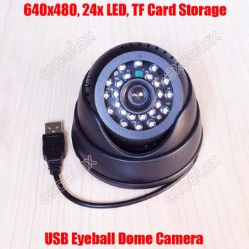 640x480 IR 15M SD TF Kartica USB Eyeball Dome Kamere 24x LED Noći Video, Audio i Digitalni video Nadzor, DVR PC Loop Recorder