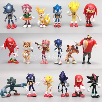 6pcs Sonic je Jež za PSP Igre Lutka Ukras Ručni Rad Model Crtani Anime Lik Slika Sonic Dječje igračke Poklon Za Rođendan