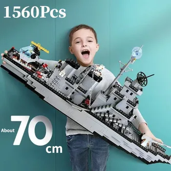 70 cm raketni razarač 1560 kom., kompatibilan s Lego Navy Aviation ratni brod, montaža aviona, blok igračka slagalica za dječaka, dar