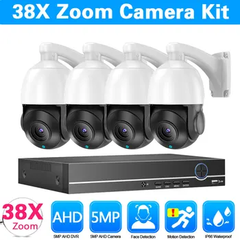 8Ch 5MP AHD CCTV Security PTZ Kamere System Set Home video nadzor 38 super-širokokutni optički Zoom Vanjski Analognih Kamera Set Za Detekciju pokreta