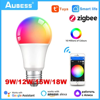 9 W 15 W Tuya Zigbee 3,0 Led Žarulja E27 RGBCW Lampa Pametna Kuća Lampa Sa Podesivim Ona Glasovna komanda Rad S Alexa Google Home