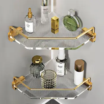 Akrilni stalak za wc bez perforacije Lampa za kupaonice Luksuzni Zlatna srebrna stativ Tuš Wc stalak za držanje pribora Pukovnije