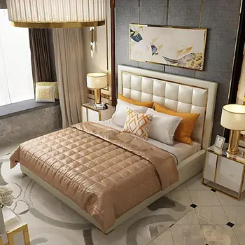 Američki minimalizam uvozni krevet od bičevati Napa glavna spavaća soba vjenčanje krevet bračni krevet namještaj za sobe