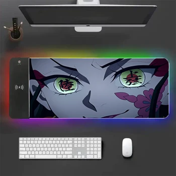 Anime Demon slayer, podloga za miša RYRA sa velikom bazom, RGB, modni dodaci za геймерской tipkovnice, gumeni đonovi pauza, veliki stolni mat