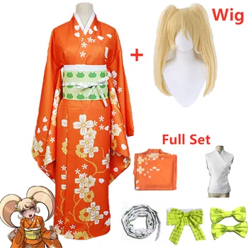 Anime Super Данганронпа 2 Хийоко Сайондзи Cosplay Odijelo Kimono Za Odrasle Žene Narančasta Haljina Halloween Karnevalska Odjeća Kostuums