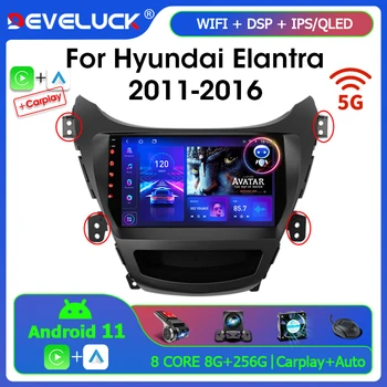 Auto Radio Develuck 2din Android 11 Za Hyundai Elantra Avante I35 2011-2016 Media Player GPS Navigaion dvd Stereo Glavna jedinica